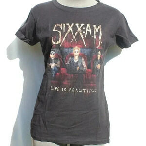 Women's SIXX AM Life Is Beautiful Official MERCH BAND CONCERT MUSIC T-SHIRT NOS